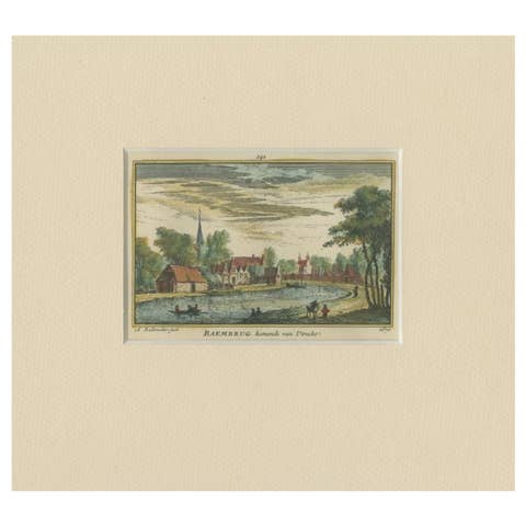 Antique Print of the Village of Baambrugge by Rademaker, C.1730