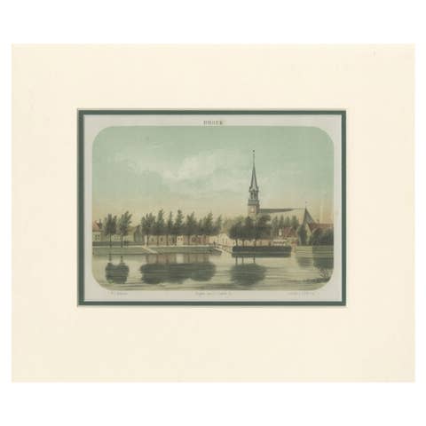 Antique Print of the Village of Broek in Waterland in the Netherlands, ca.1860