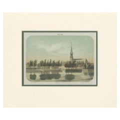 Impression ancienne du village de Broek dans l'arc-en-ciel des Pays-Bas, vers 1860