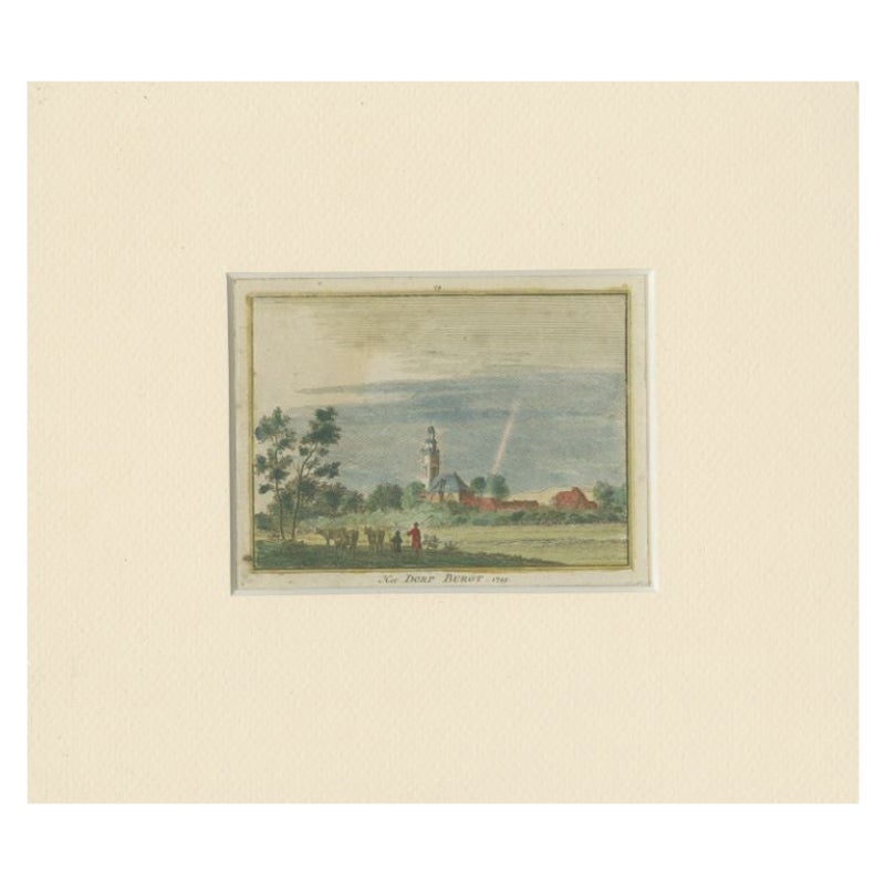 Impression ancienne du village de Bourgogne par Spilman, vers 1750