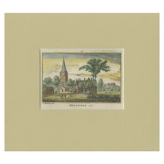 Antiker Druck des Dorfes Heemskerk von Rademaker, um 1730