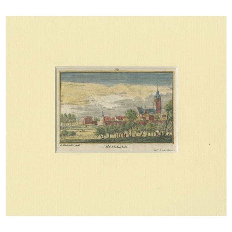 Impression ancienne du village de Hoekelum aux Pays-Bas, vers 1730