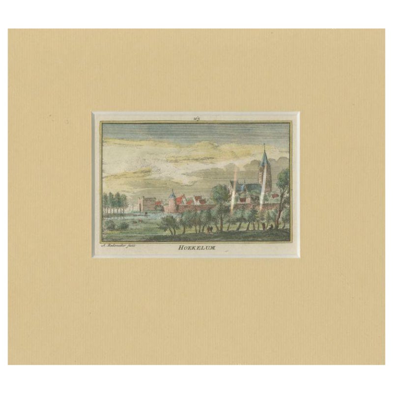 Impression ancienne du village de Hoekelum aux Pays-Bas, vers 1730
