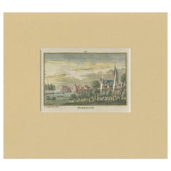 Impression ancienne du village de Hoekelum aux Pays-Bas, vers 1730
