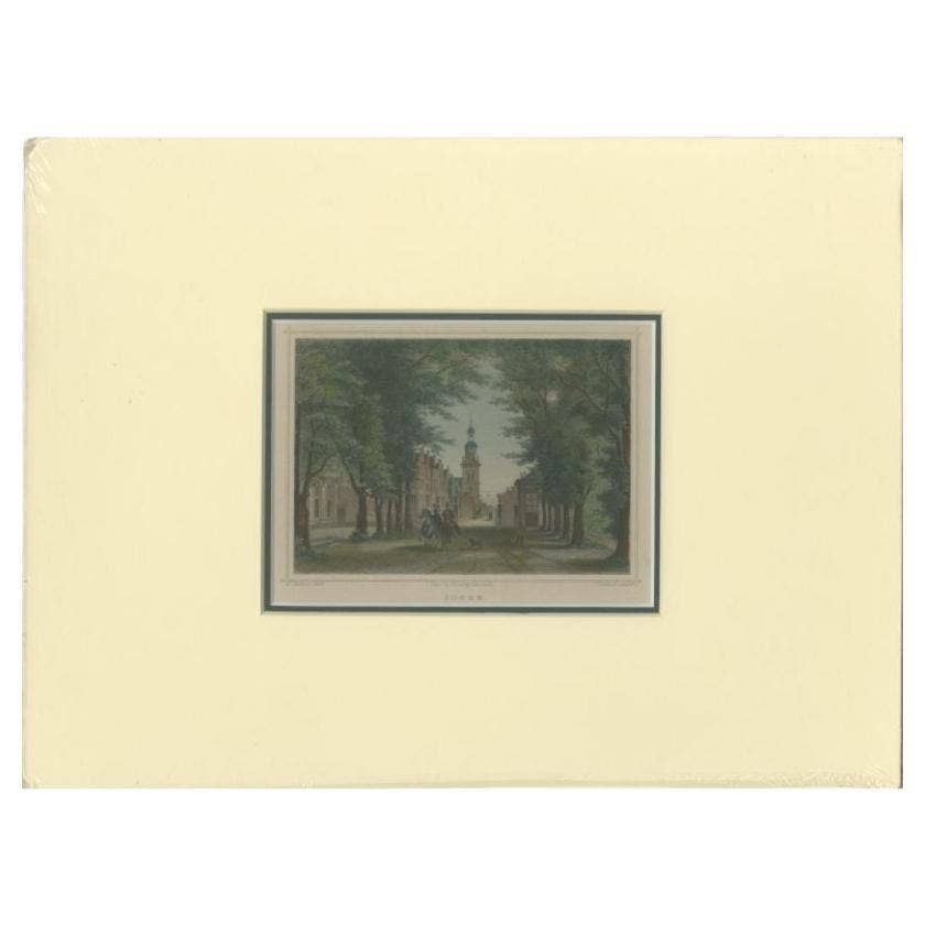 Antique Print of the Village of Joure in Friesland, Holland, 1863