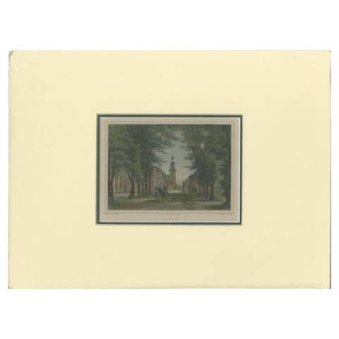 Antique Print of the Village of Joure in Friesland, Holland, 1863