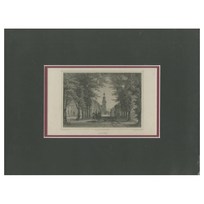 Impression ancienne du village de Joure, Friesland, aux Pays-Bas, 1863