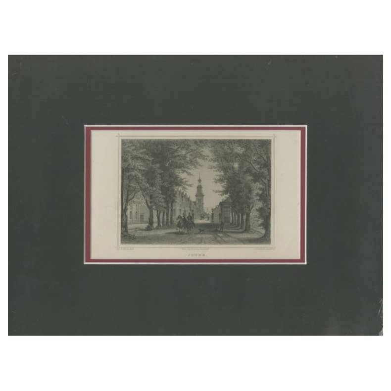 Antique Print of the Village of Joure, Friesland in the The Netherlands, 1863