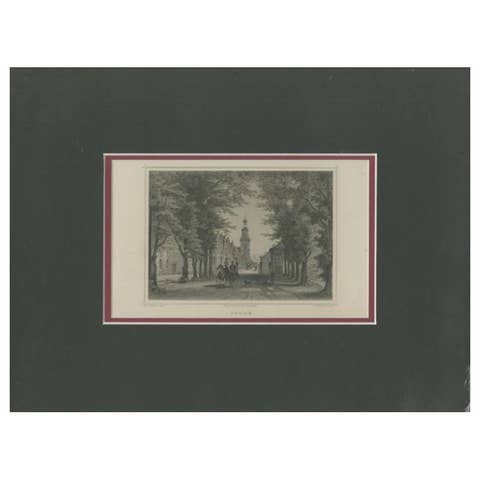 Antique Print of the Village of Joure, Friesland in the The Netherlands, 1863