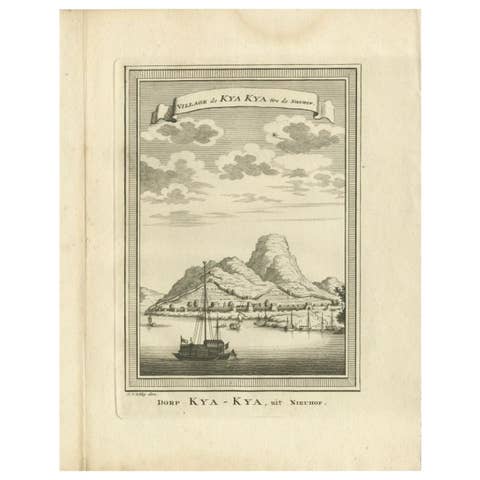 Antique Print of the Village of Kya Kya in China, 1746
