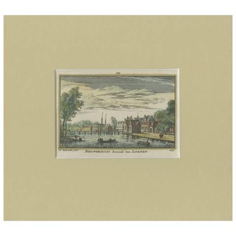 Antique Print of the Village of Nieuwersluis, C.1730