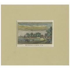 Impression ancienne du village d'Oetewaal, Pays-Bas, vers 1730