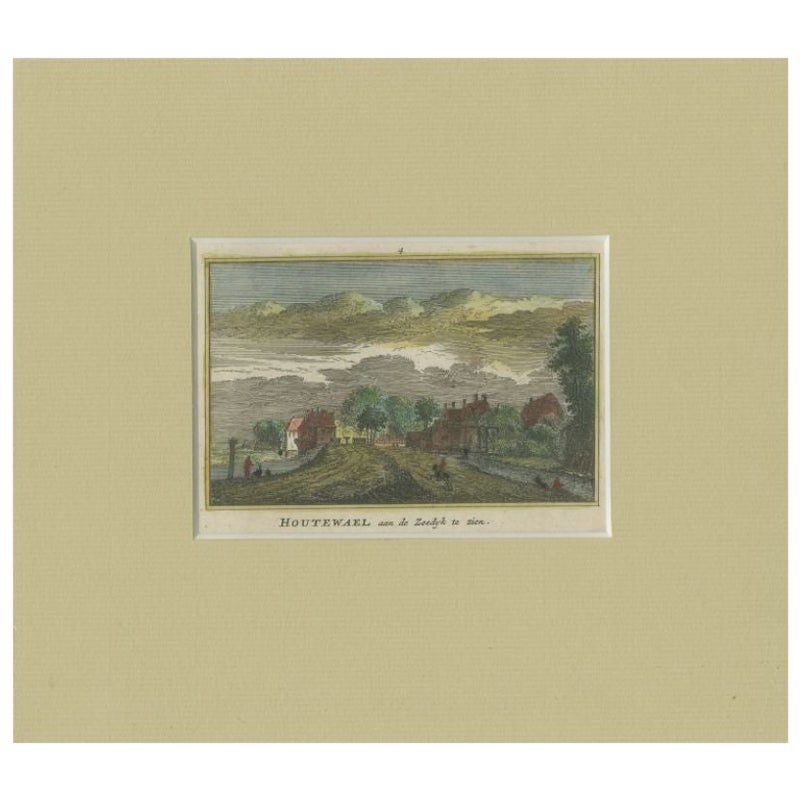 Impression ancienne du village d'Oetewaal, Pays-Bas, vers 1730