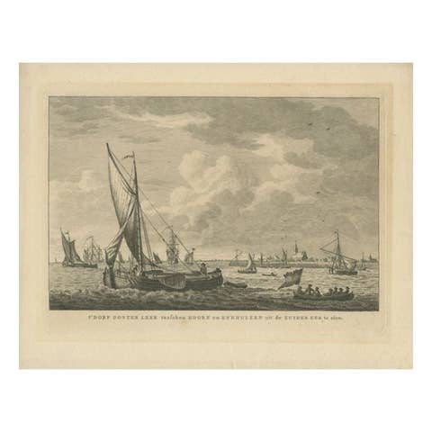 Antique Print of the Village of Oosterleek, Between Enkhuizen and Hoorn, Ca.1790