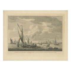 Antiker Druck des Dorfes Oosterleek, Zwischen Enkhuizen und Hoorn, ca. 1790