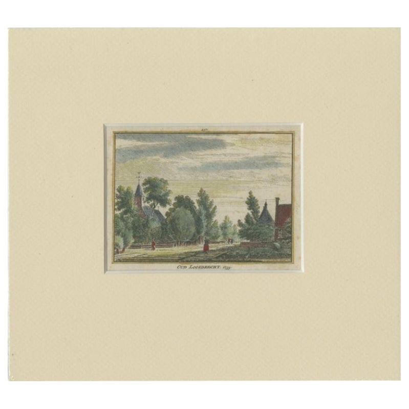 Impression ancienne du village d'Oud-Loosdrecht par Spilman, vers 1750