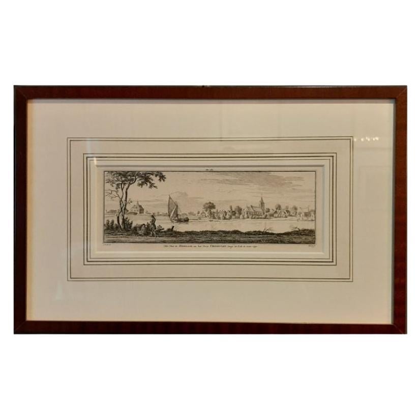 Antique Print of the Village of Tienhoven by Spilman, C.1750 For Sale