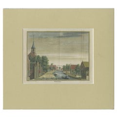 Antique Print of the Village of Waverveen, The Netherlands, c.1765
