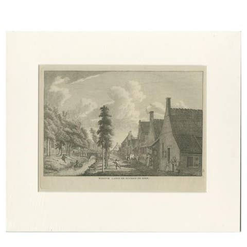 Antique Engraving of the Village of Winsum, The Netherlands, c.1790