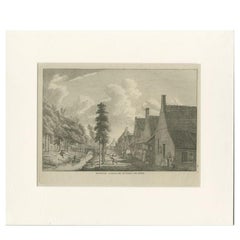 Gravure ancienne du village de Winsum, Pays-Bas, vers 1790