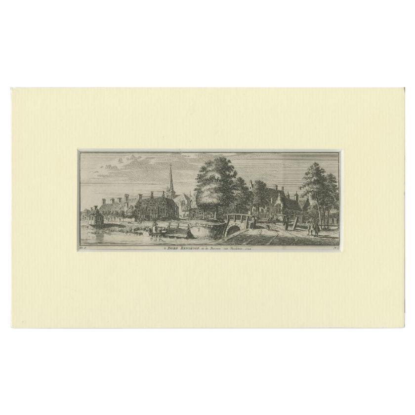 Antique Print of the Villlage of Benschop in The Netherlands, c.1750 For Sale