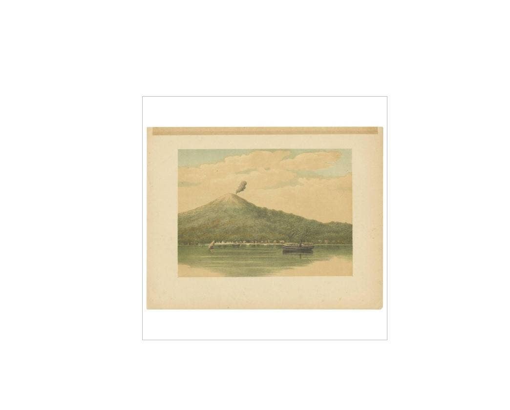 Antique Print of the Volcano of Ternate by M.T.H. Perelaer, 1888