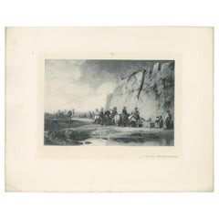 Antique Print of 'The Watering Place' made after A.G. Decamps (1902)