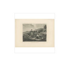 Antique Print of the Wayside Fountain by F. Humphrys, circa 1880
