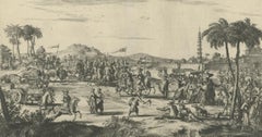 Antique Print of the Welcoming of the Dutch Ambassador near Peking, China, 1673