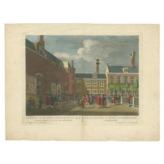 Antique Print of the West India House in Amsterdam, Netherlands, C.1780