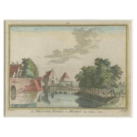 Antique Print of the 'Westerpoort' of Hoorn, The Netherlands, c.1750