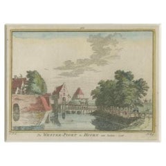 Impression ancienne du "Westerpoort" de Hoorn, Pays-Bas, vers 1750