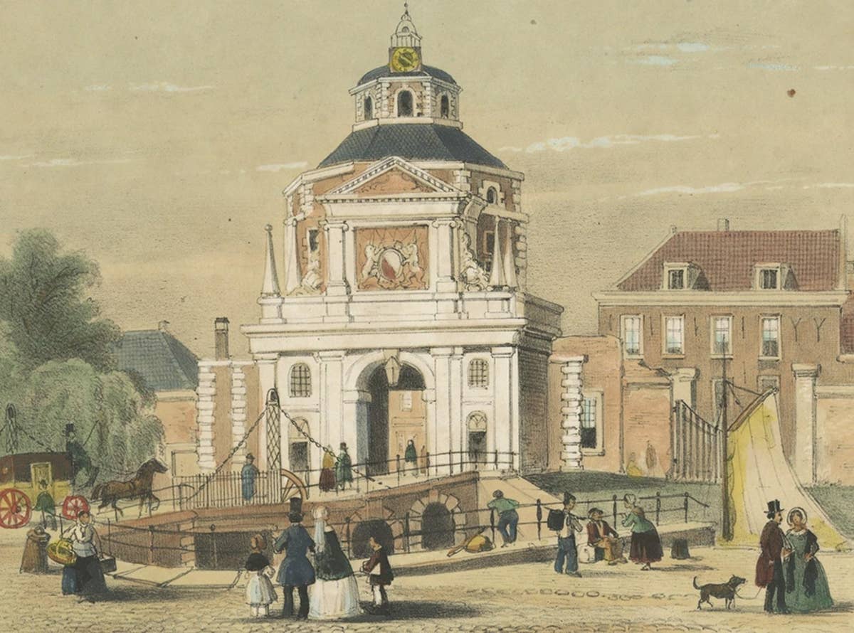 Antique Print of the Wittevrouwenpoort in Utrecht, The Netherlands, c.1860