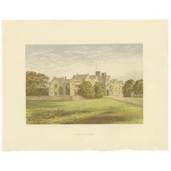 Antique Print of the Wytham Abbey Manor House by Morris, circa 1880