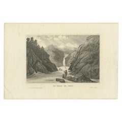 Antique Print of the Yamuna River in India, 1839