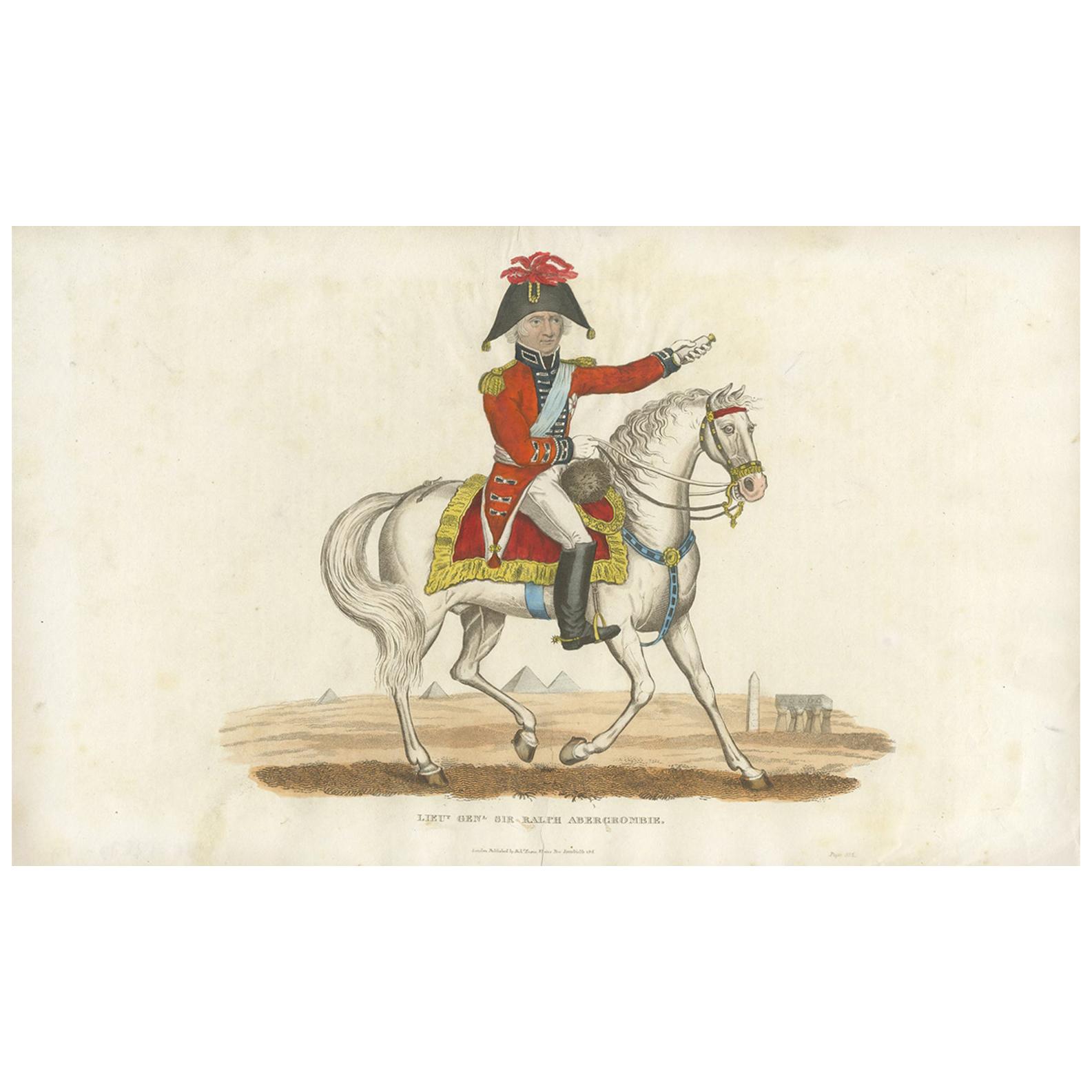 Stampa antica di Sir Ralph Abercromby di Evans del 1816
