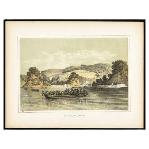 Antique Print of Tokyo Bay in Japan, 1856