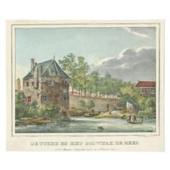 Antique Print of Tower 'de Beer' in Utrecht, City in The Netherlands, circa 1830