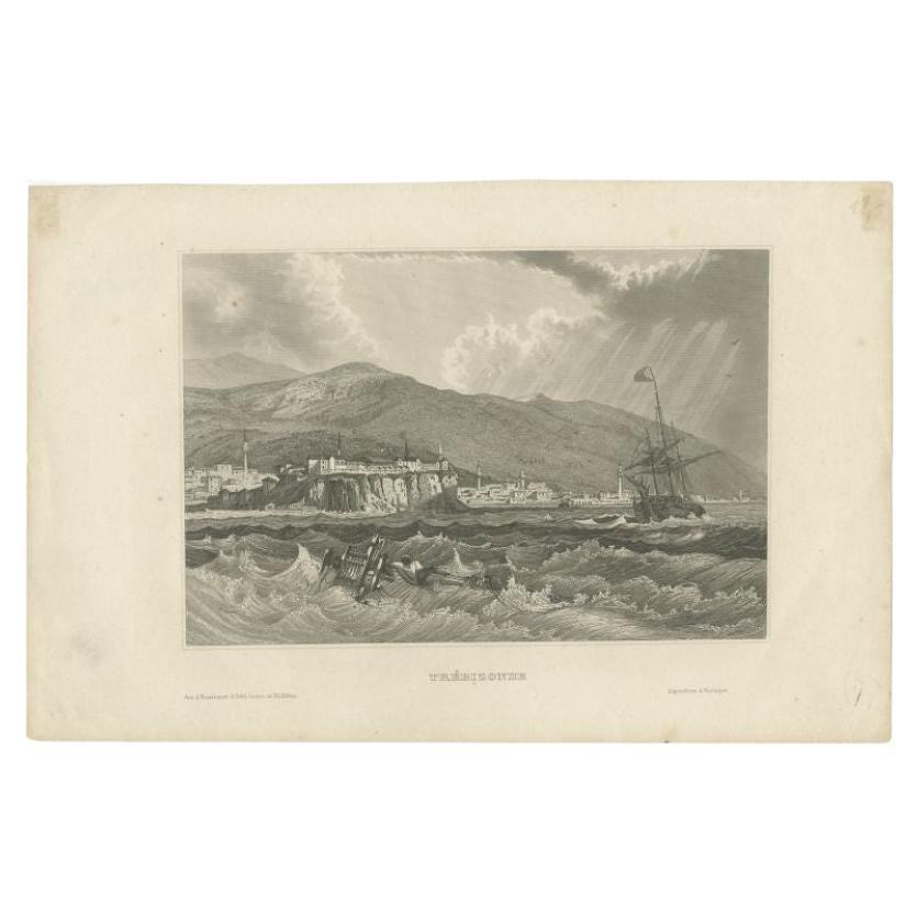 Antique Print of Trabzon in the Northeast of Turkey, 1859 For Sale