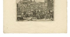 Antique Print of Trade and Merchandise at Bantam, Indonesia by P. Van Der Aa