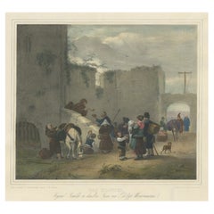 Impression ancienne de voyageurs se promenant à Convent, C.1840