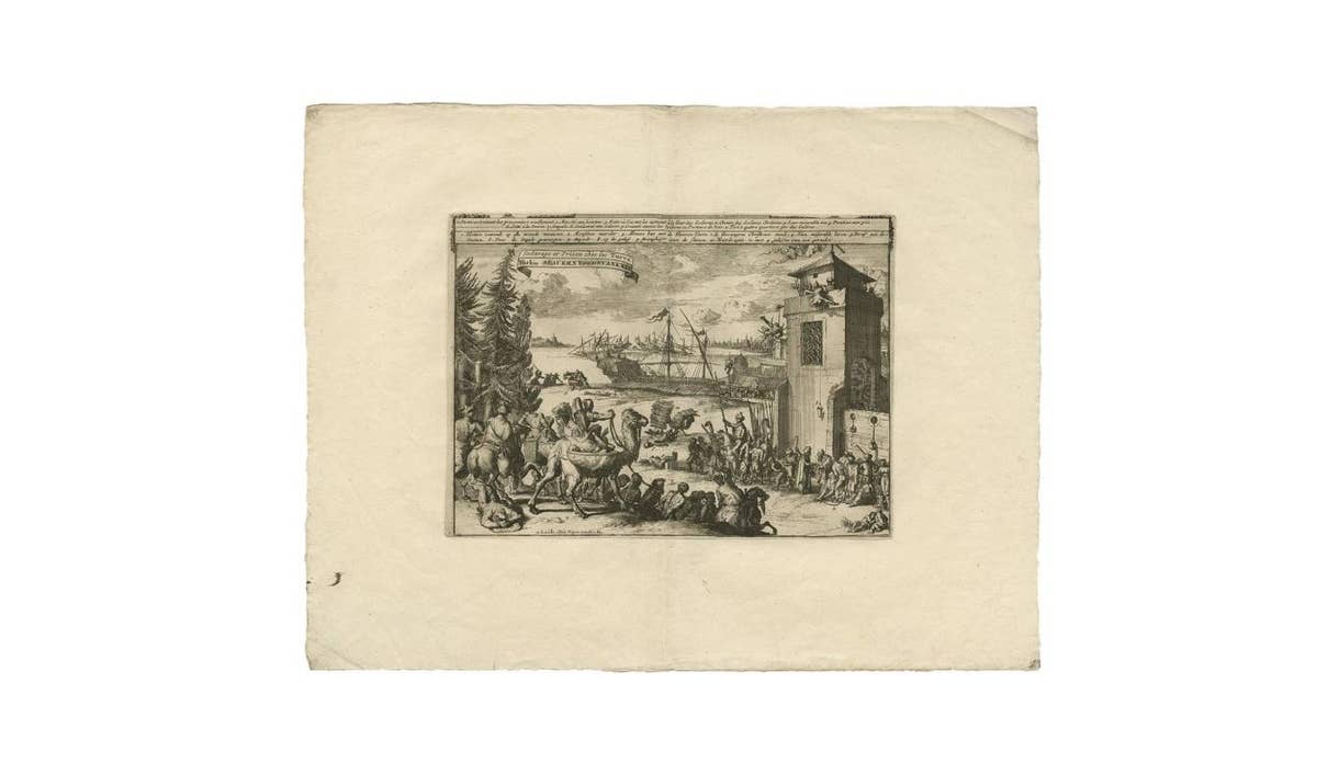 Antique Print of Turkish Slavery and Jail by P. van der Aa, circa 1725