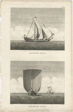 Antique Print of Two Japanese Vessels, 1799