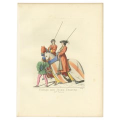 Antiker Druck von zwei Judges, die an einem Turnier teilnehmen, von Bonnard, 1860