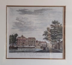 Impression ancienne de deux Synagogues à Amsterdam, Pays-Bas, vers 1760