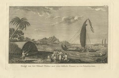 Antique Print of Ulietea in French Polynesia, Cook, 1803