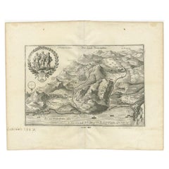 Antique Print of Unterwalden, South of Lake Lucerne in Switzerland, 1654