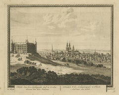 Gravure ancienne d'Uppsala par Schenk:: vers 1700