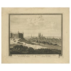 Gravure ancienne d'Uppsala par Schenk:: vers 1700