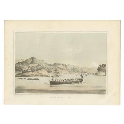 Antique Print of Uraga in Japan by Hawks, 1856